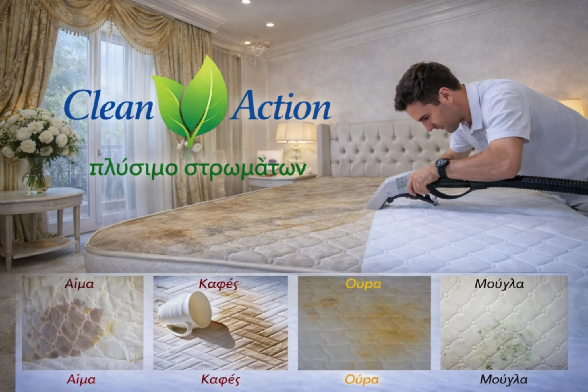 Πλύσιμο στρωμάτων.